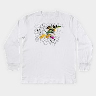 SKATING BLOODY RABBIT 021 Kids Long Sleeve T-Shirt